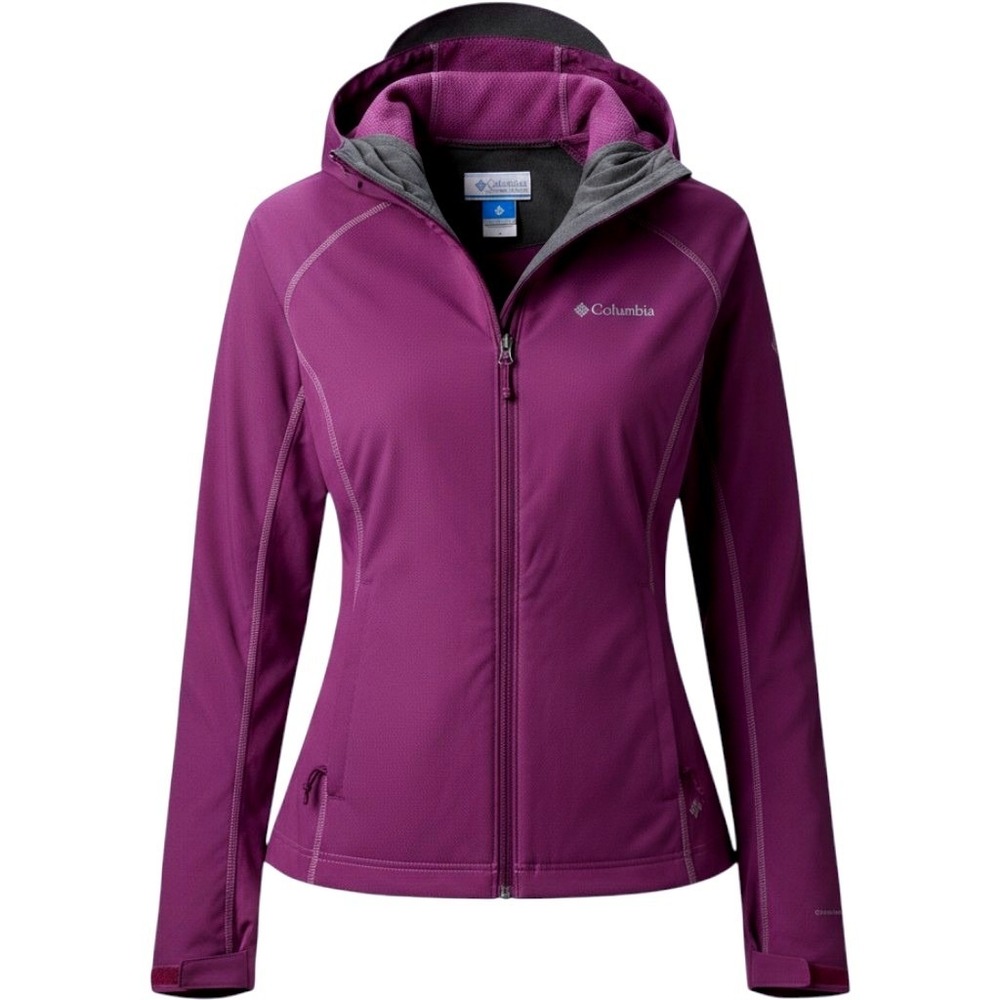 Columbia Interchange Jacket Purple Hooded Lightweight Zip Up Women's Size S 0172